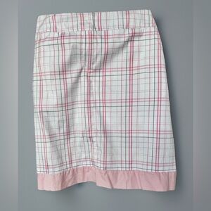 Izod Womens Golf Skort Pink/White/Gray Plaid Breast Cancer Awareness Size 10
